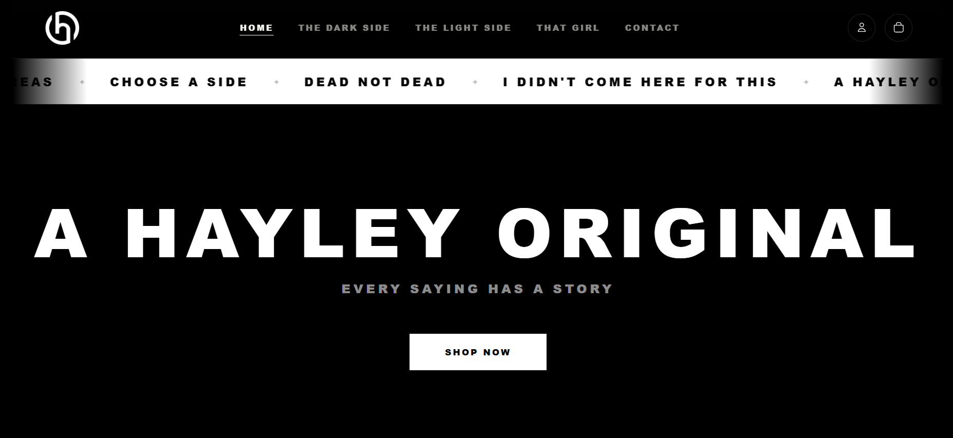 A Hayley Original Shopify store